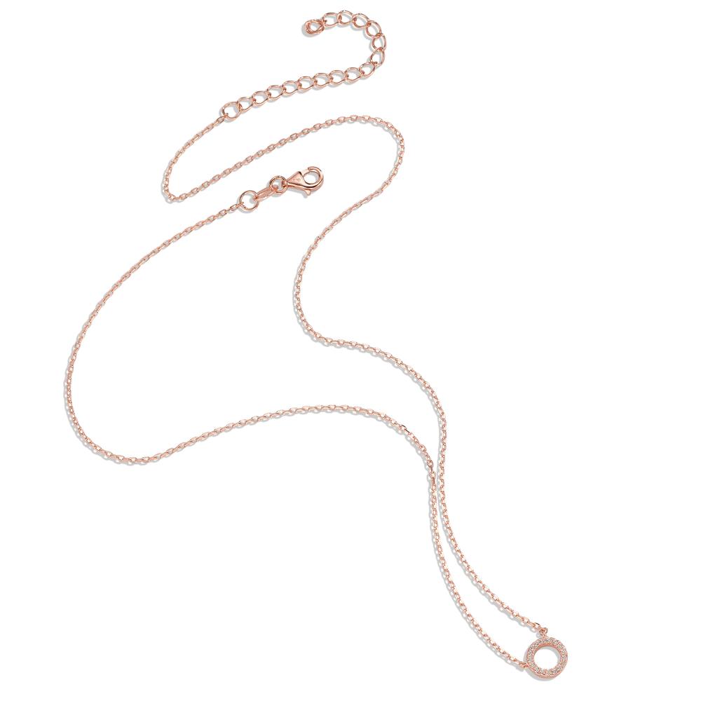 Collier Argent Zircone rosé Plaqué or 40-45 cm