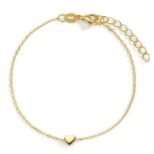 Bracciale Argento giallo dorato Cuore 16-19 cm