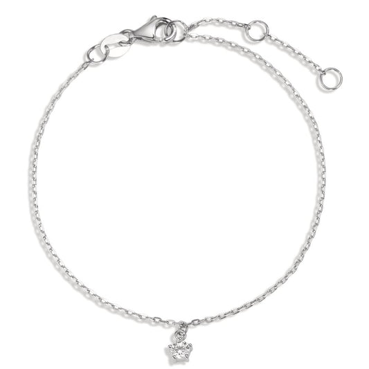 Bracciale Argento Zirconia rodiato 16-19 cm