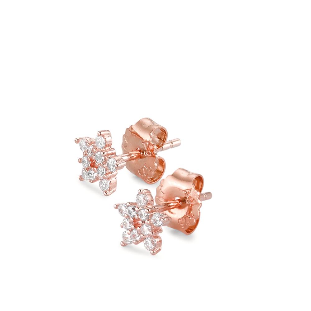 Clous d'oreilles Argent Zircone rosé Plaqué or Étoile Ø6.5 mm