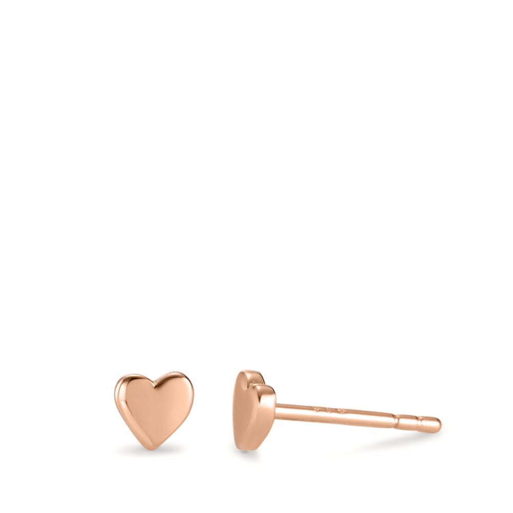 Clous d'oreilles Argent rosé Plaqué or Coeur Ø4.5 mm