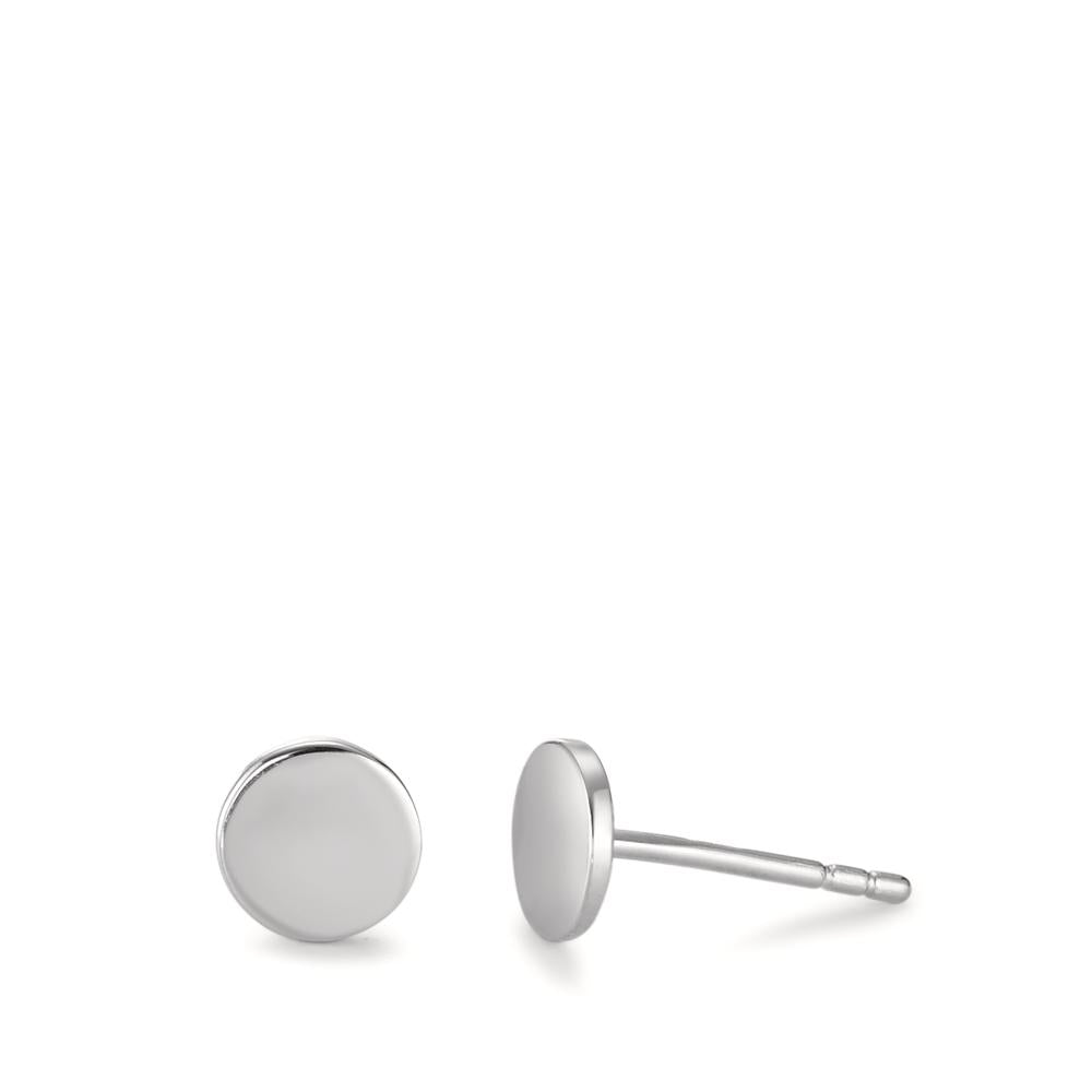 Clous d'oreilles Argent Rhodié Ø6 mm