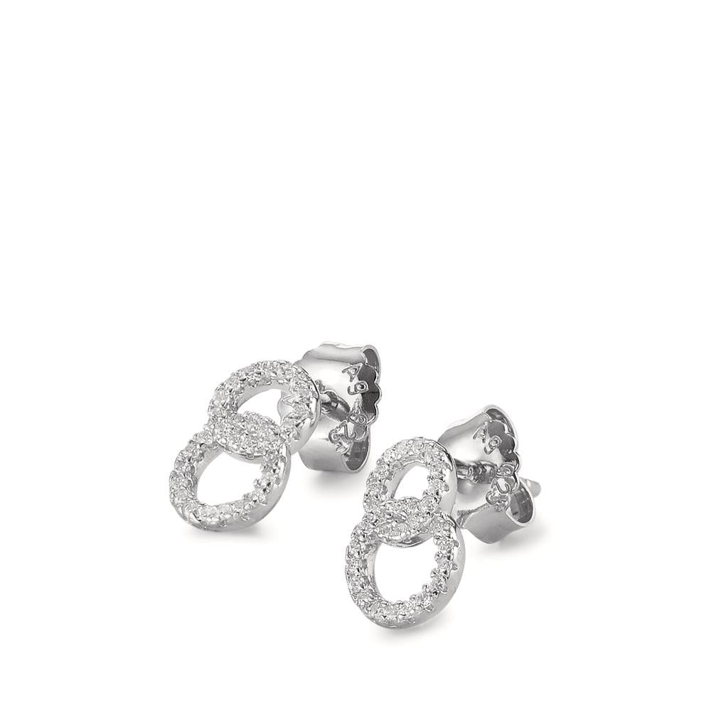 Clous d'oreilles Argent Zircone Rhodié