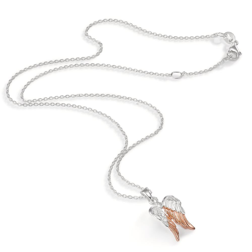 Chaînette avec pendentif Argent rosé Bicolore Aile 38-40 cm