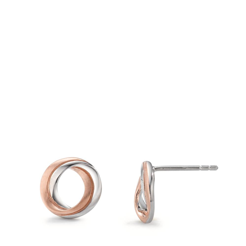 Ohrstecker Silber rosé bicolor Ø10.5 mm