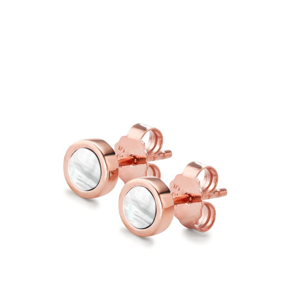 Clous d'oreilles Argent rosé Plaqué or nacre