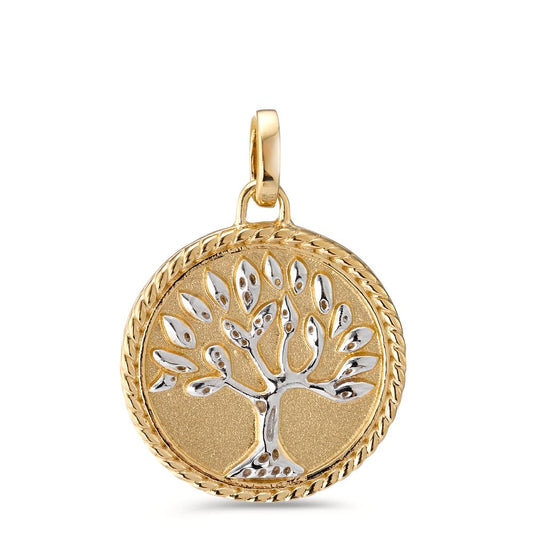 Ciondolo Argento giallo bicolore Albero della vita Ø20 mm