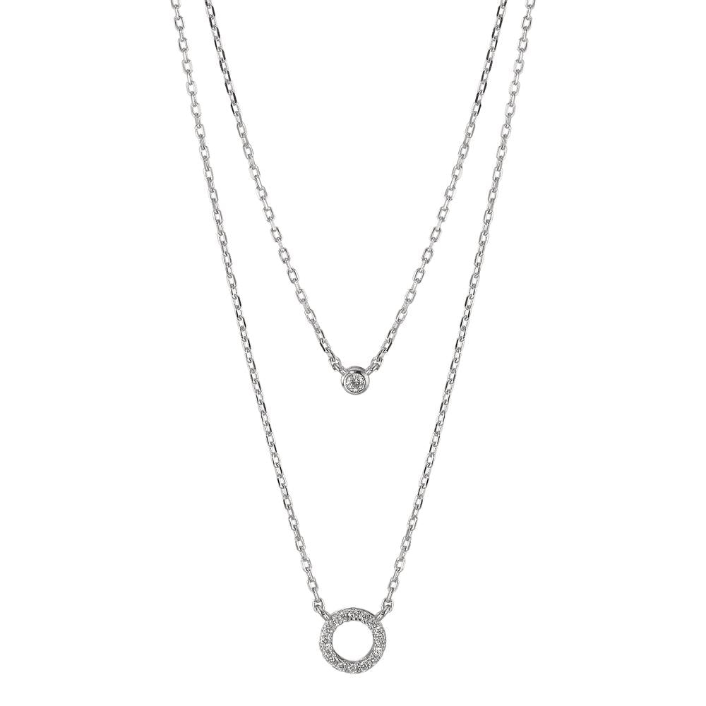 Collier Argent Zircone Rhodié 40-45 cm