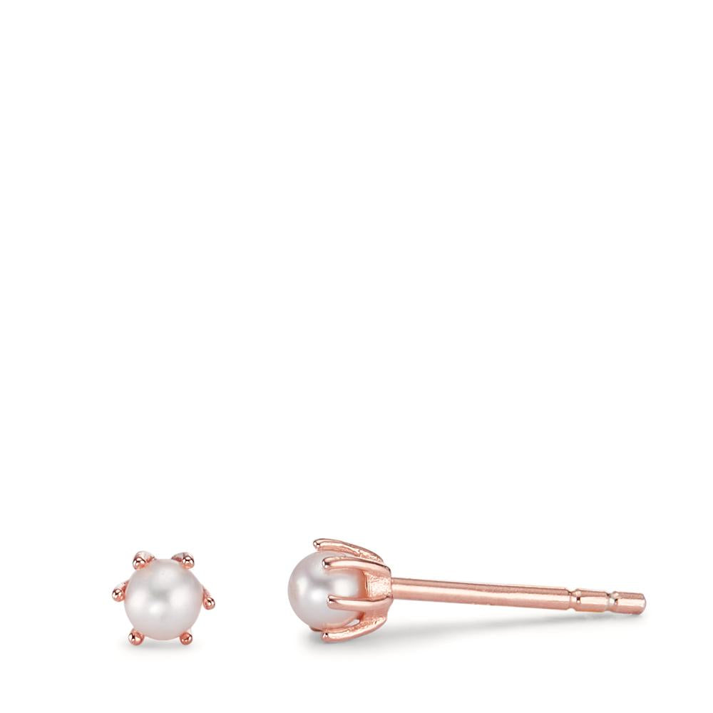 Clous d'oreilles Argent rosé Plaqué or perle d'eau douce Ø4 mm