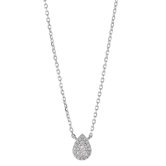 Collier Argent Zircone Rhodié 39-44 cm