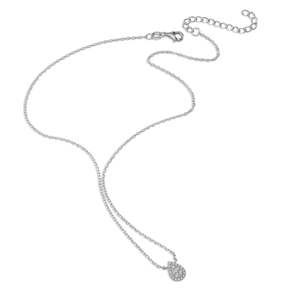 Collier Argent Zircone Rhodié 39-44 cm