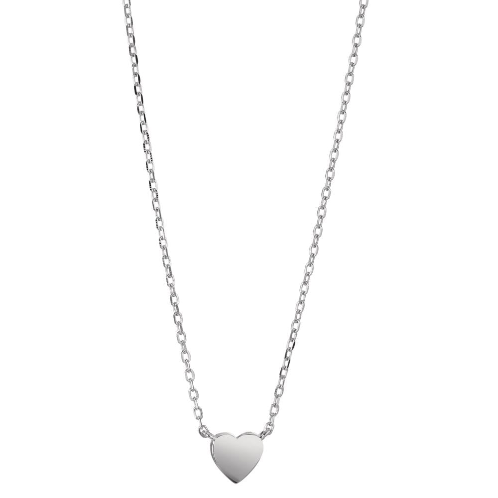 Collier Argent Rhodié Coeur 39-44 cm