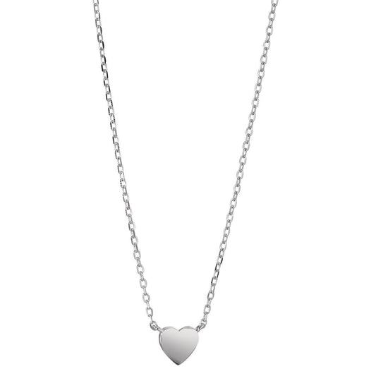 Collier Argent Rhodié Coeur 39-44 cm