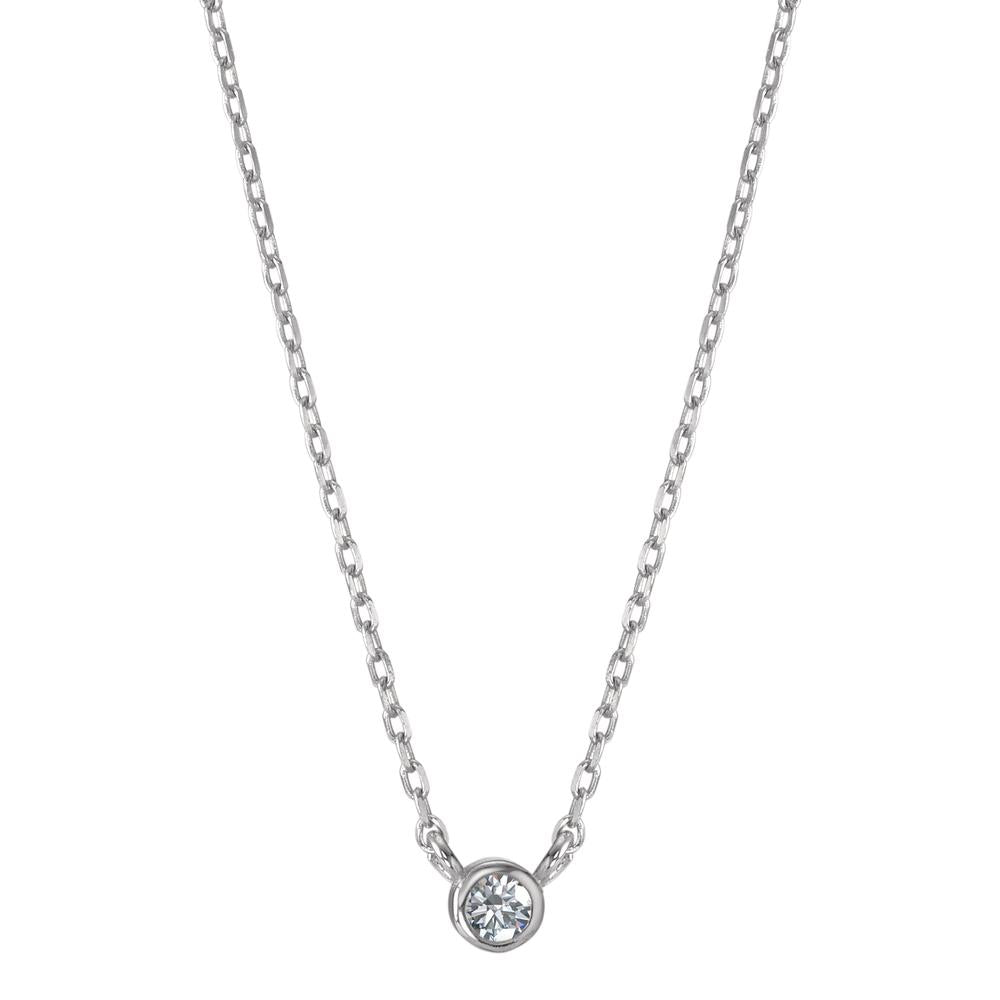 Collier Argent Zircone Rhodié 32-37 cm