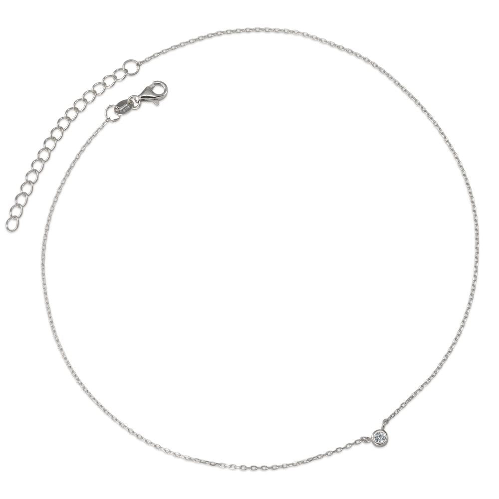 Collana Argento Zirconia rodiato 32-37 cm