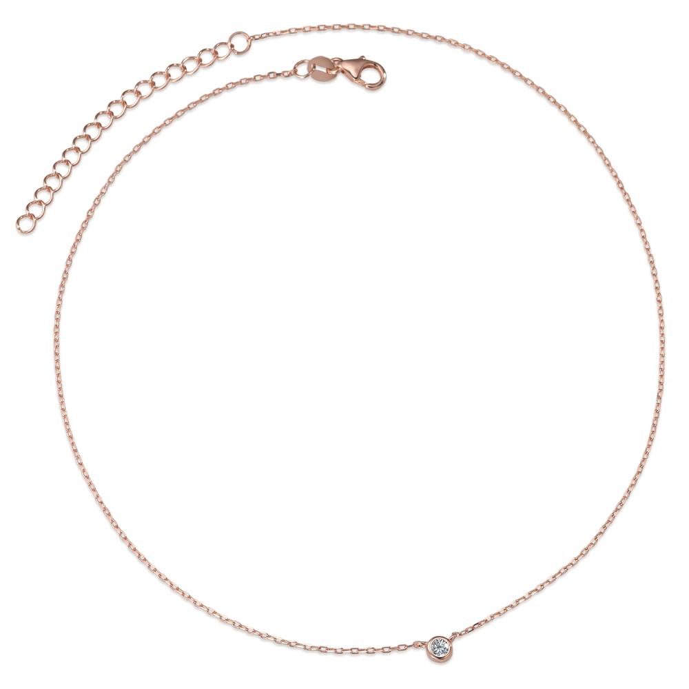 Collier Argent Zircone rosé Plaqué or 40-45 cm