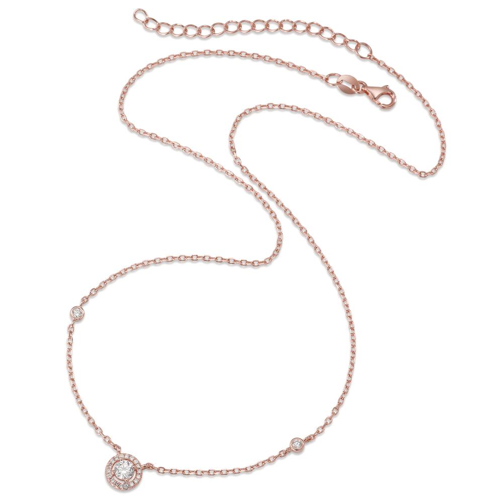 Collana Argento Zirconia rosa dorato 39-44 cm