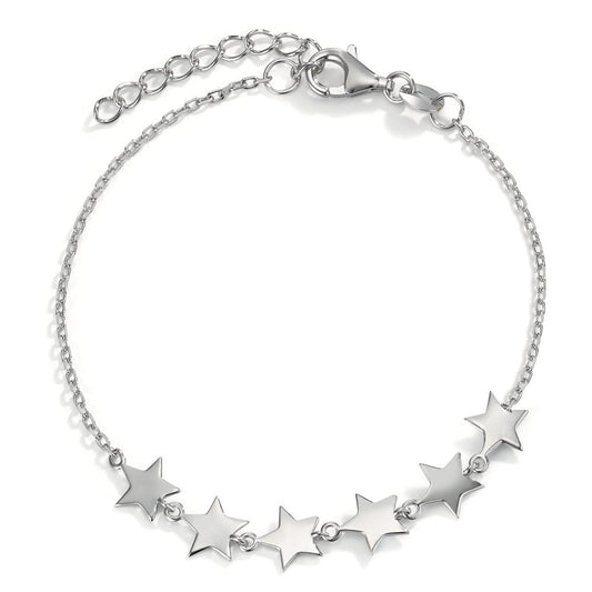 Bracelet Argent Rhodié Étoile 16-19 cm