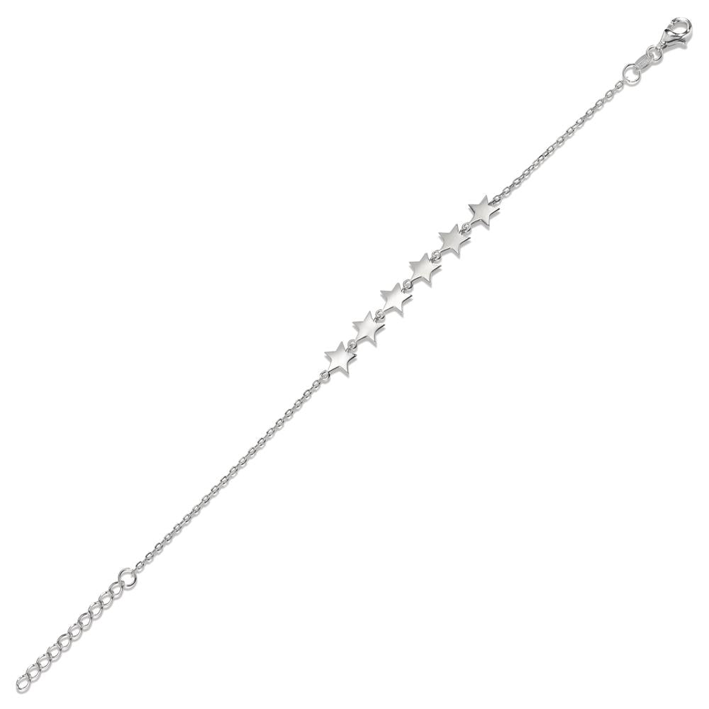 Bracelet Argent Rhodié Étoile 16-19 cm