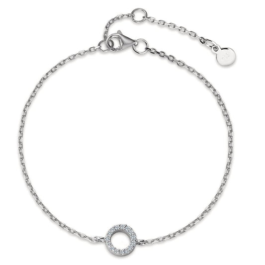 Bracciale Argento Zirconia rodiato 17-21 cm Ø6.5 mm