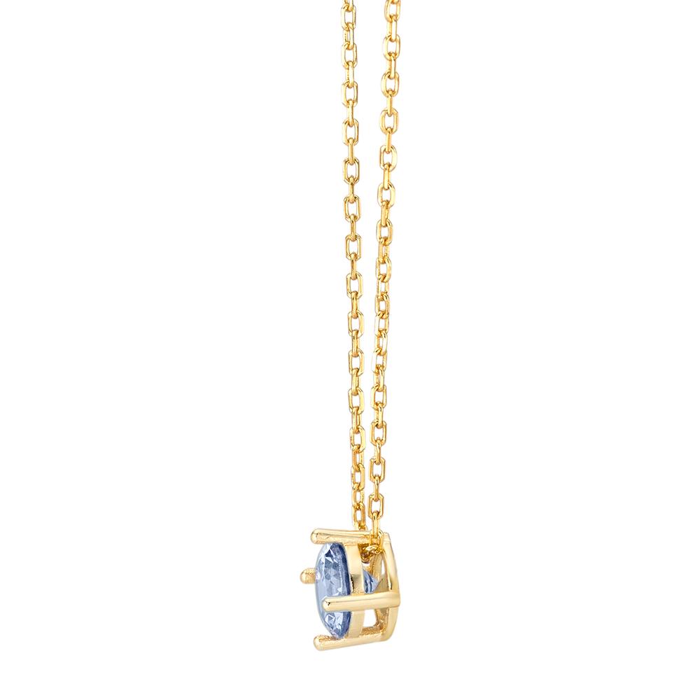 Collier Argent Zircone bleu clair jaune Plaqué or 42-45 cm