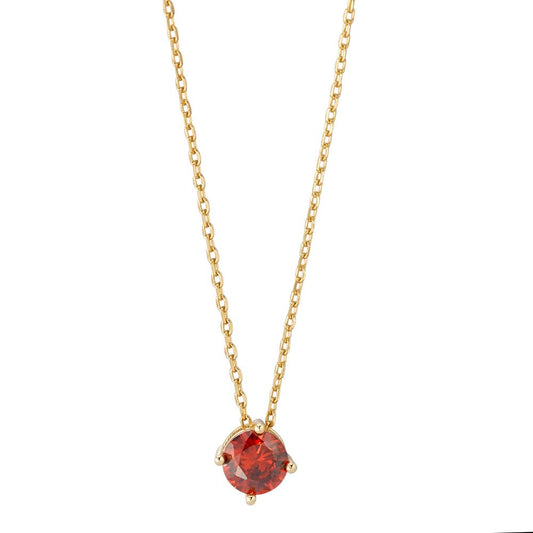 Collana Argento Zirconia rosso giallo dorato 42-45 cm Ø6 mm