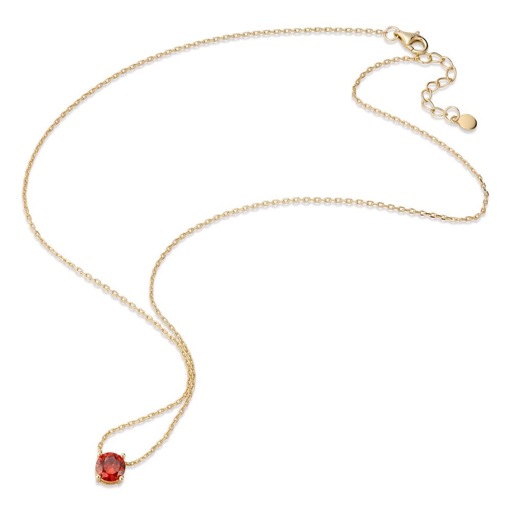 Collana Argento Zirconia rosso giallo dorato 42-45 cm Ø6 mm