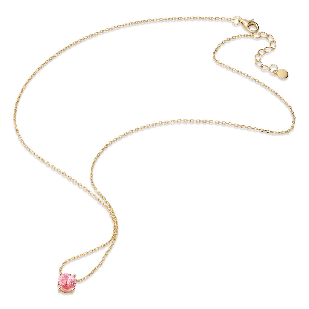 Collana Argento Zirconia rosa giallo dorato 42-45 cm Ø6 mm