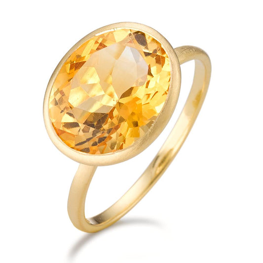 Bague Argent Citrine jaune Plaqué or