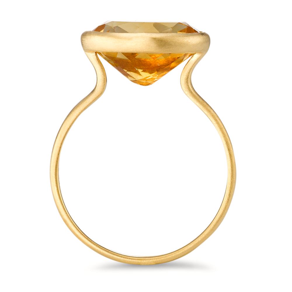 Bague Argent Citrine jaune Plaqué or