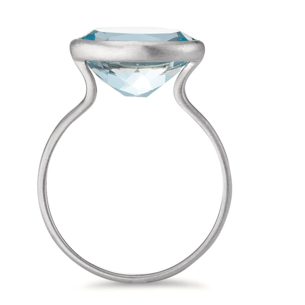 Fingerring Silber Topas blau rhodiniert