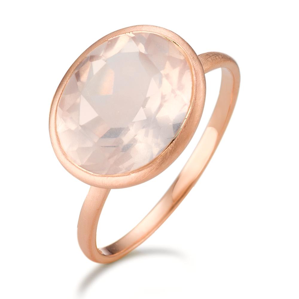 Fingerring Silber Rosenquarz rosé vergoldet