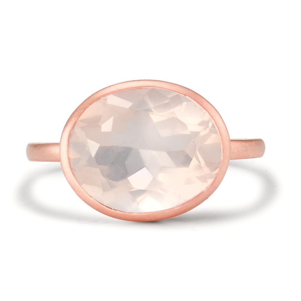 Bague Argent Quartz rose rosé Plaqué or