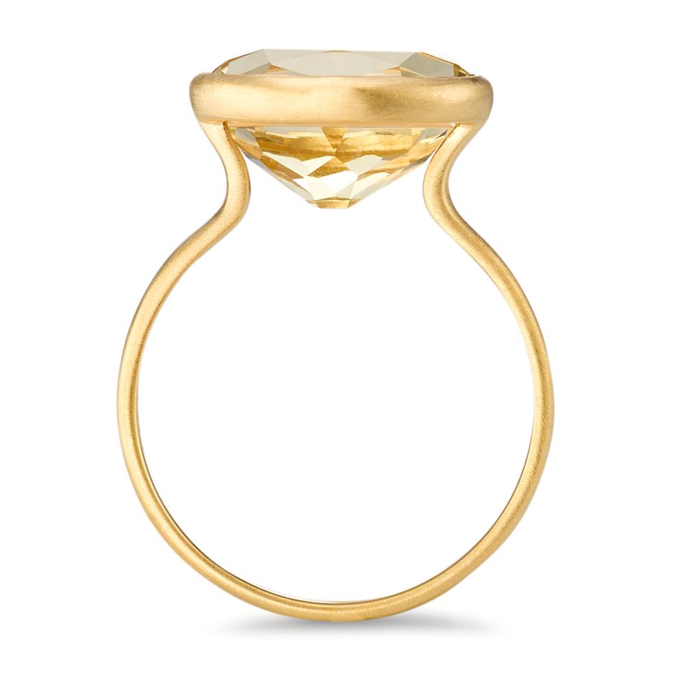 Bague Argent Quartz jaune jaune Plaqué or