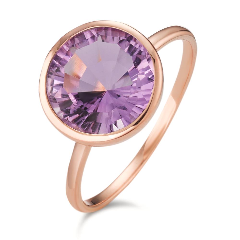 Bague Argent Améthyste rosé Plaqué or Ø11.5 mm