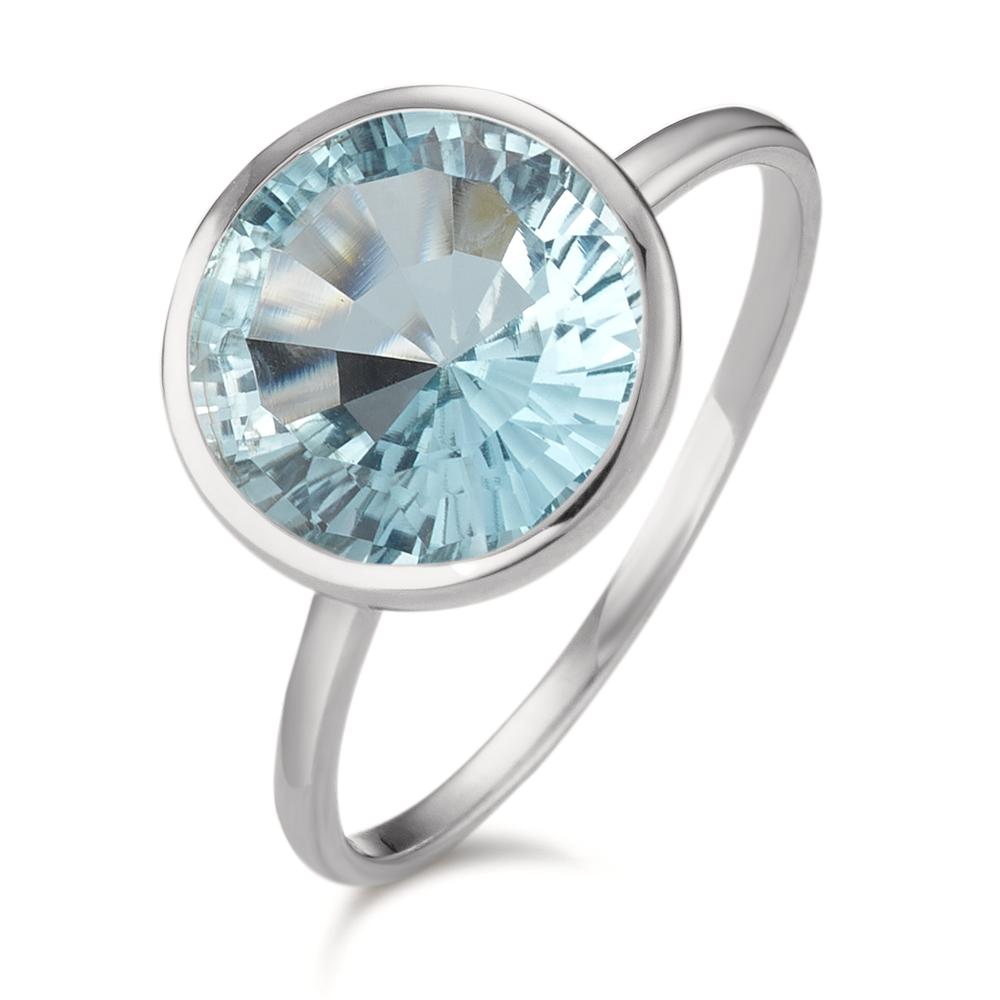 Bague Argent Topaze bleu Rhodié Ø11.5 mm