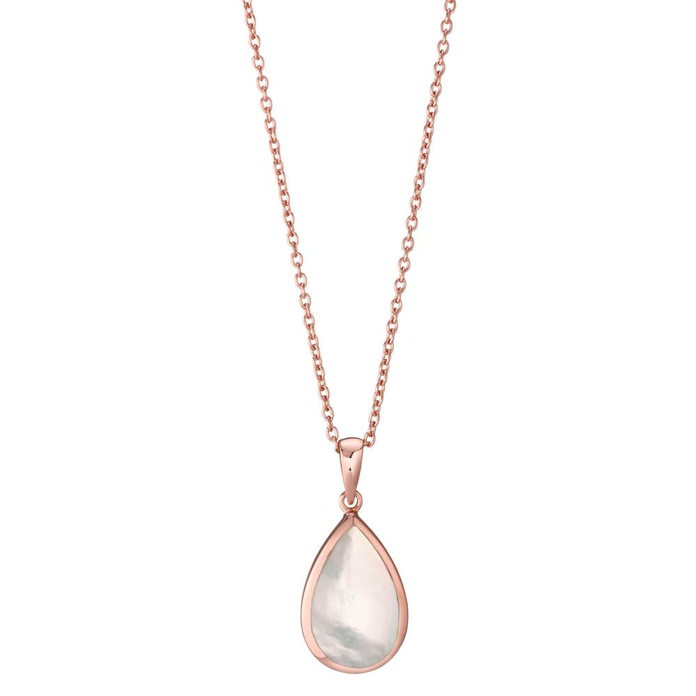 Collier Argent rosé Plaqué or nacre 42-45 cm