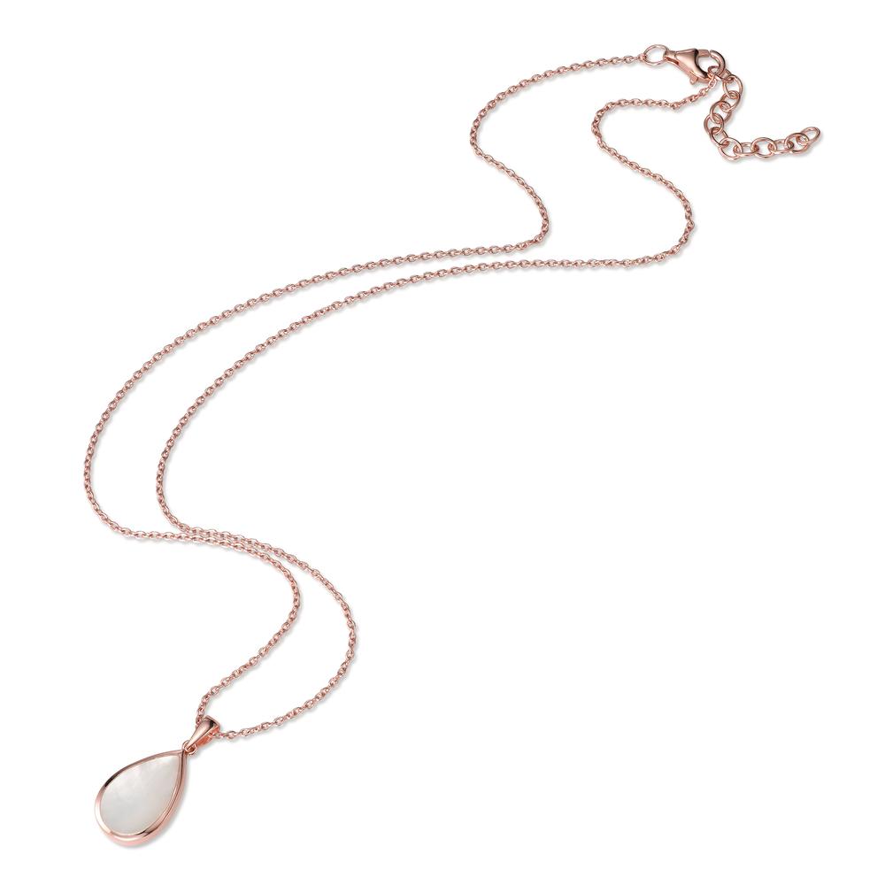 Collier Argent rosé Plaqué or nacre 42-45 cm