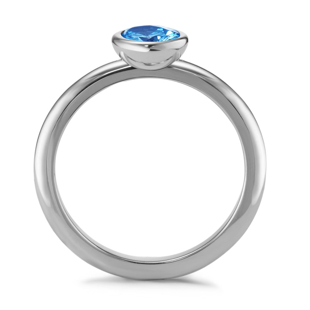 Anello Acciaio inossidabile Zirconia blu Ø7 mm