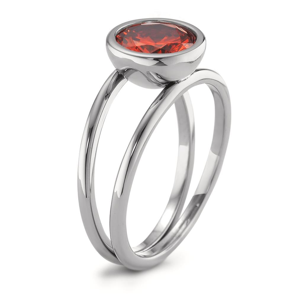 Anello Acciaio inossidabile Zirconia rosso Ø9.5 mm