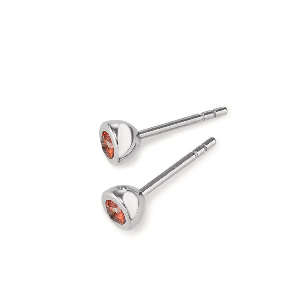 Ohrstecker Joy Edelstahl mit Mandarine Zirkonia, Ø5mm