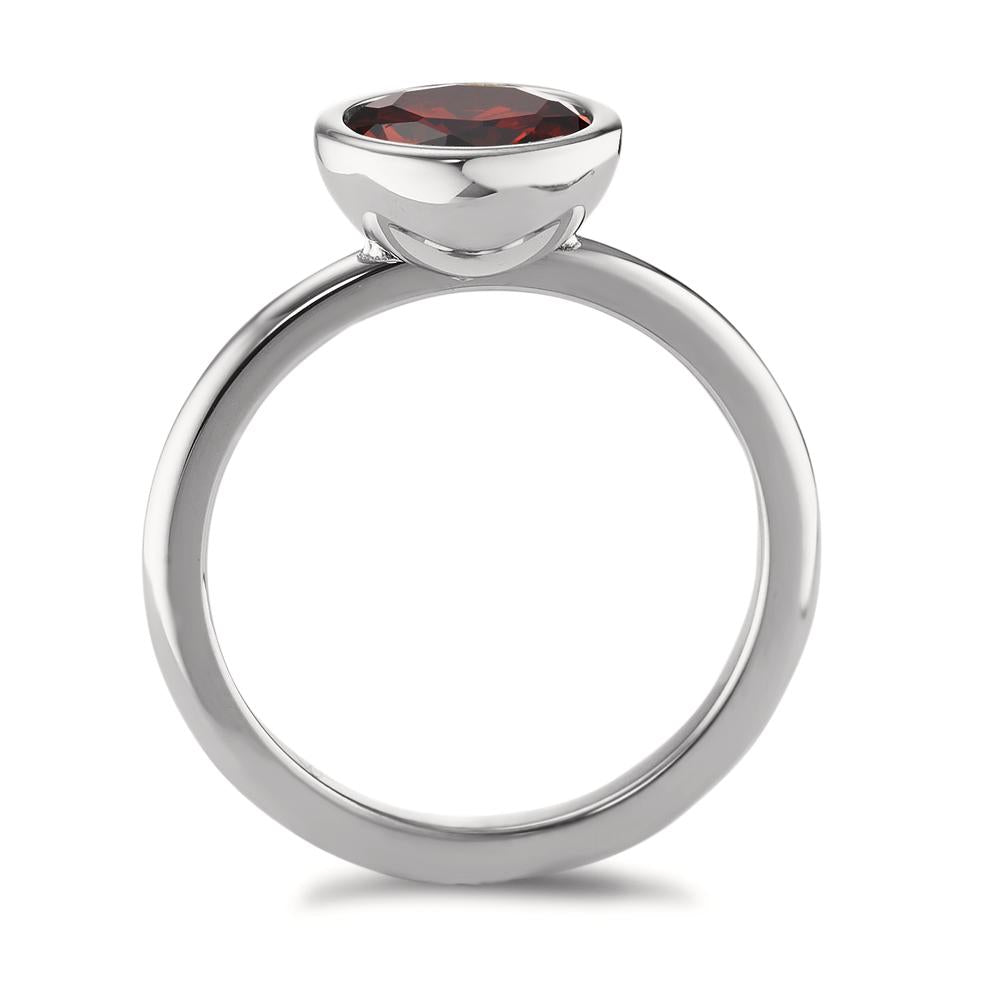 Bague Acier inoxydable Zircone bordeaux Ø9.5 mm