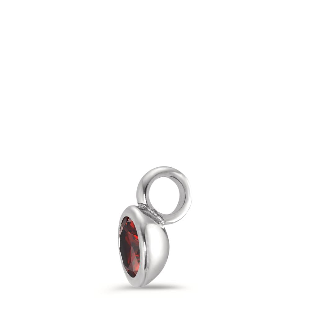 Charm-Anhänger Joy Edelstahl mit Cherry Red Zirkonia, Ø7mm