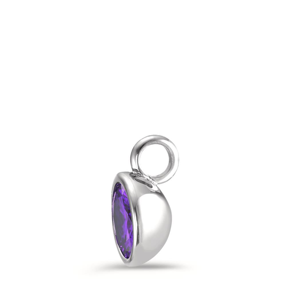 Ciondolo Acciaio inossidabile Zirconia Viola Ø9.5 mm