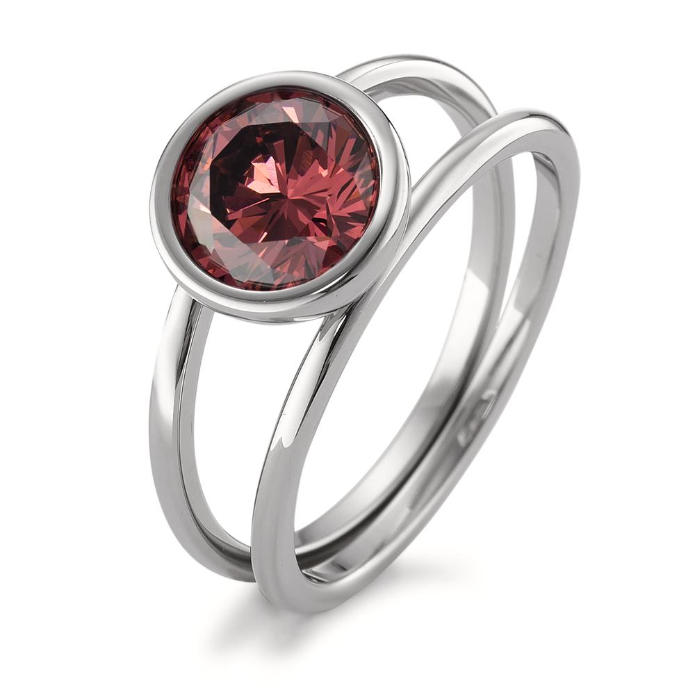 Bague Acier inoxydable Zircone rosé Ø9.5 mm