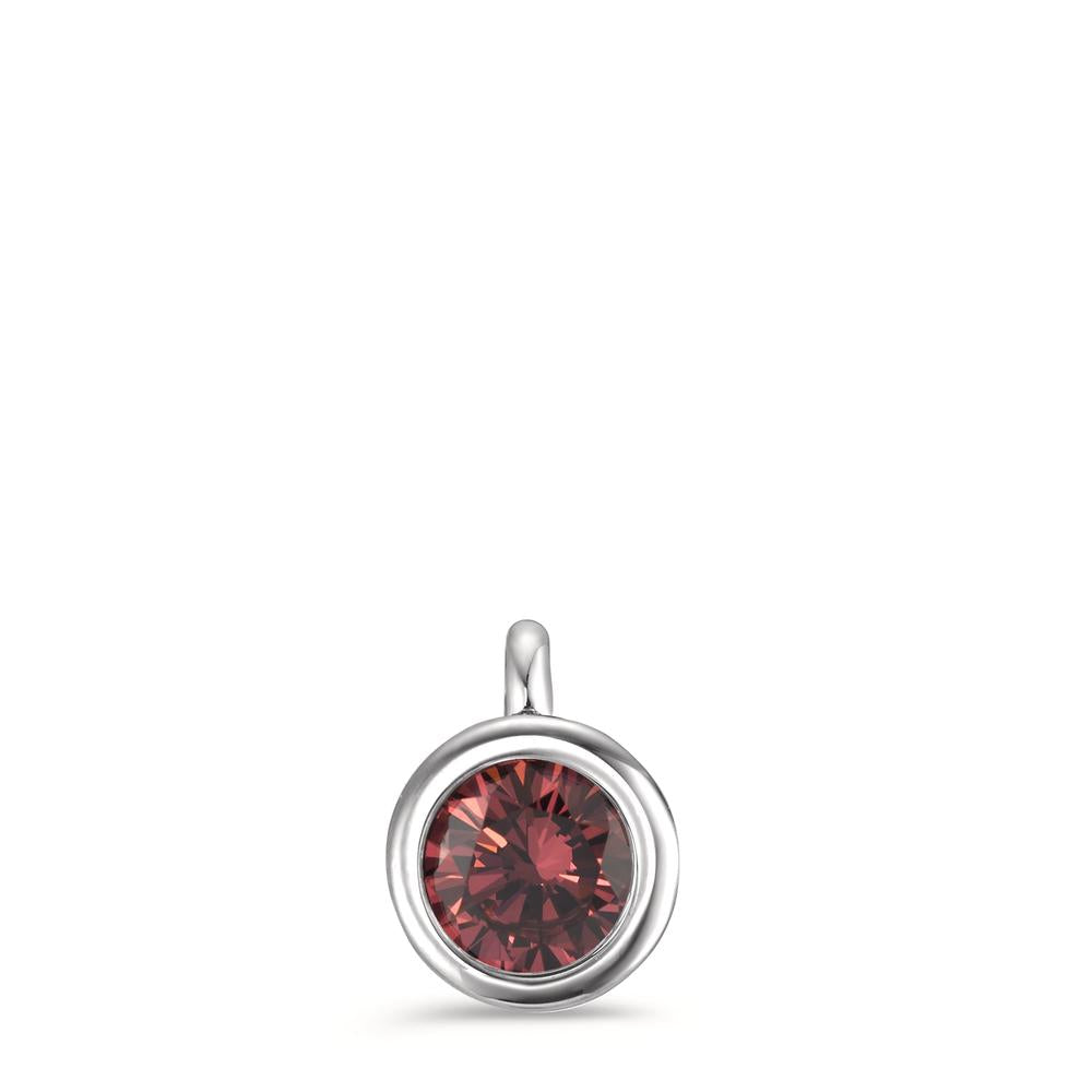 Pendentif Acier inoxydable Zircone rosé Ø7 mm