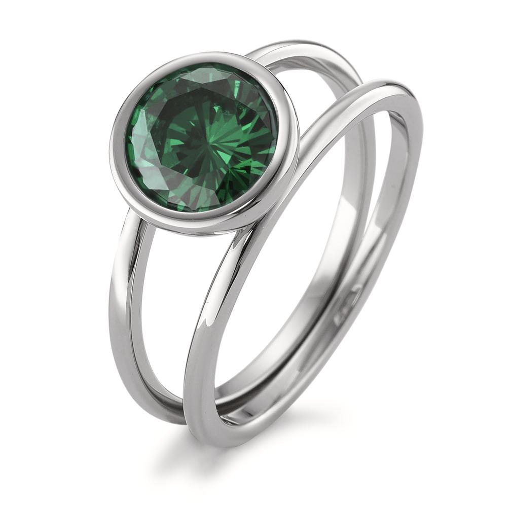 Anello Acciaio inossidabile Zirconia verde Ø9.5 mm