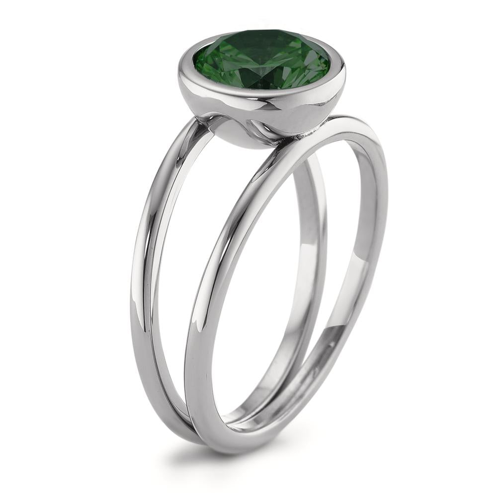 Anello Acciaio inossidabile Zirconia verde Ø9.5 mm