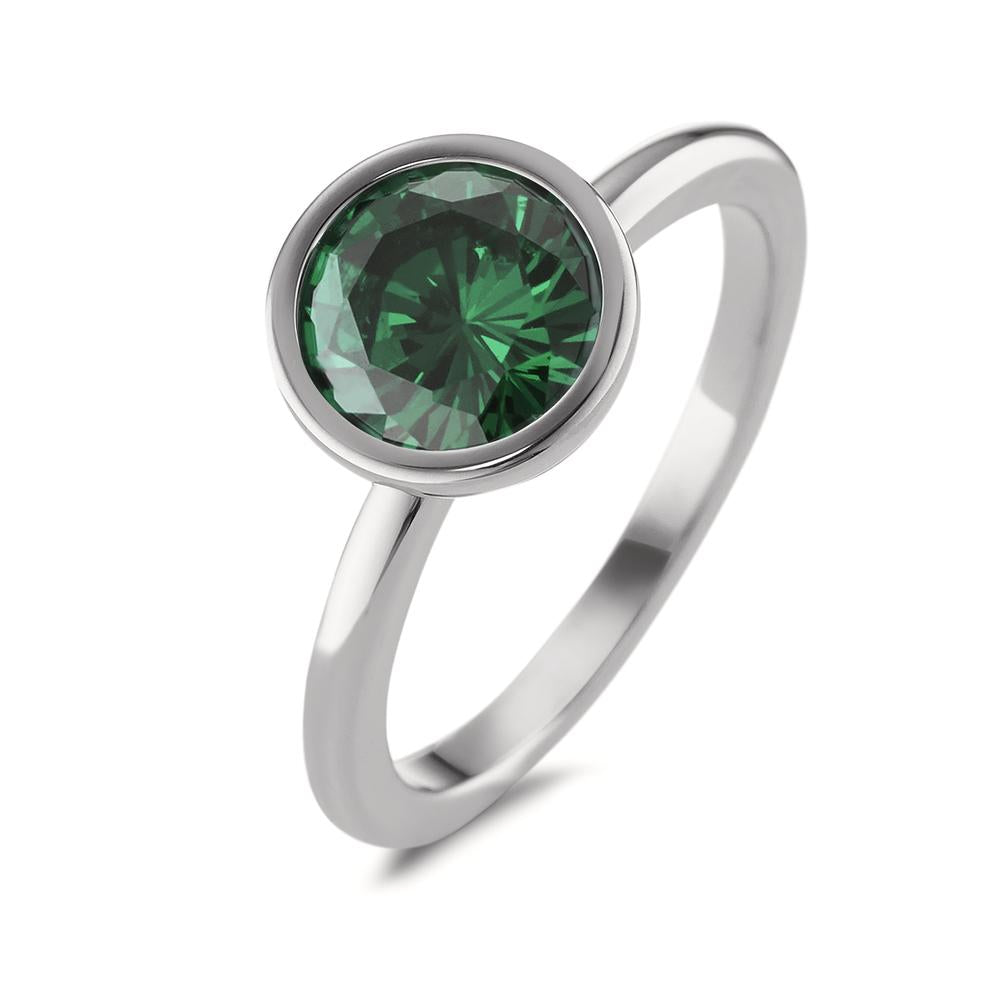 Anello Acciaio inossidabile Zirconia verde Ø9.5 mm