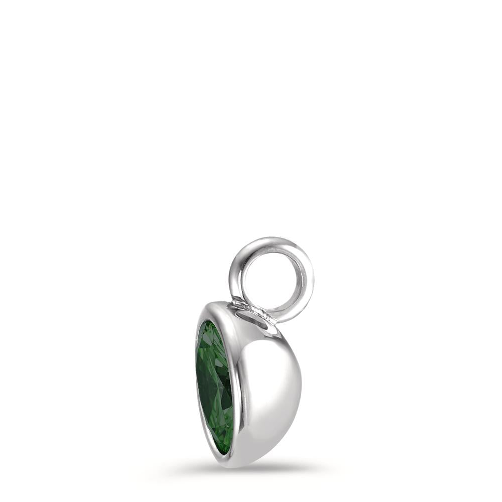 Ciondolo Acciaio inossidabile Zirconia verde Ø9.5 mm